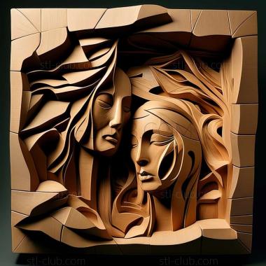 3D мадэль Ширли Джаффе, американская художница. (STL)